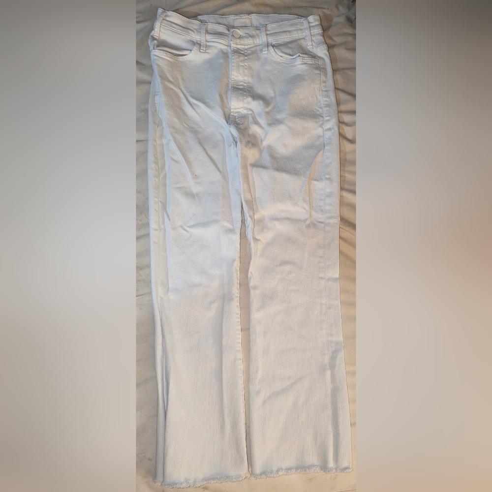 MOTHER Women's Boot Cut Jeans in White